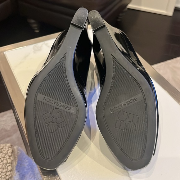 BCBG Generation PL Rafaela Black Patent Wedge Size 8B/38 - Picture 11 of 11